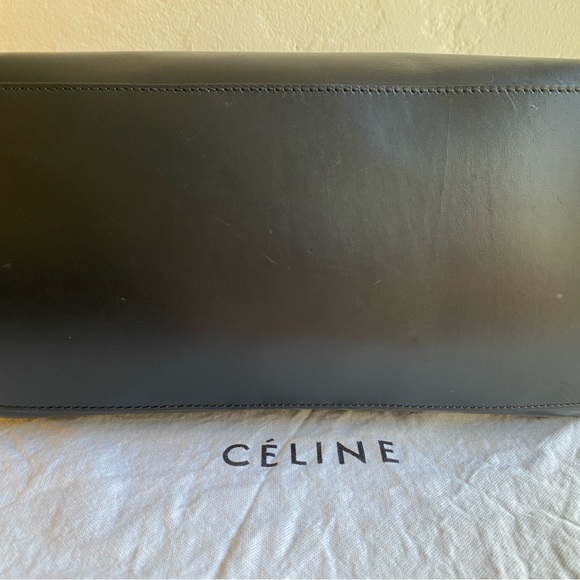 Celine trapeze bag. Bright blue suede and black leather - Picture 10 of 11